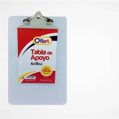 Tabla Apoyo Acrílica Transparente Oficio